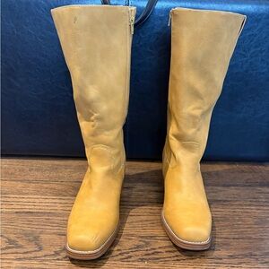 Mustard Yellow Mid-Calf Boots